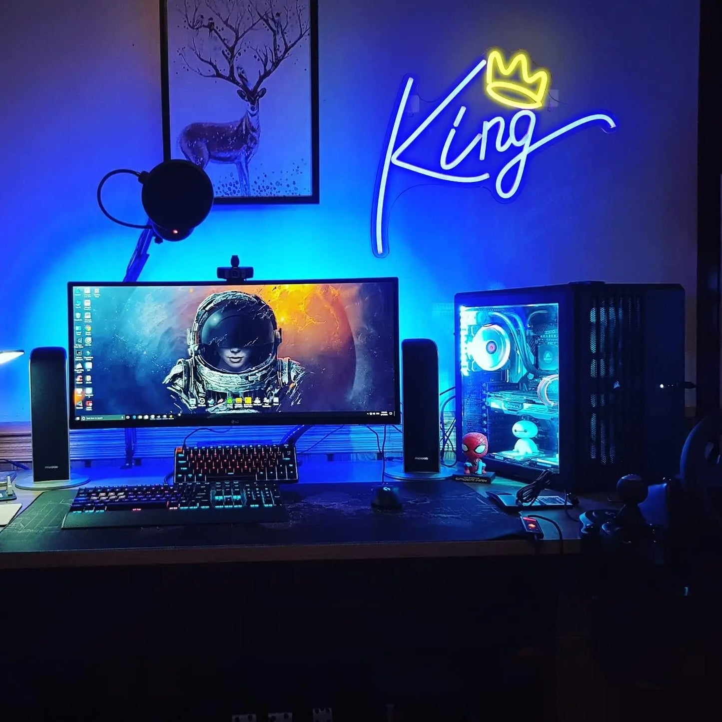 KING neon LED wall art