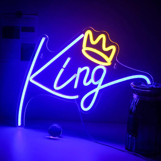 KING neon LED wall art